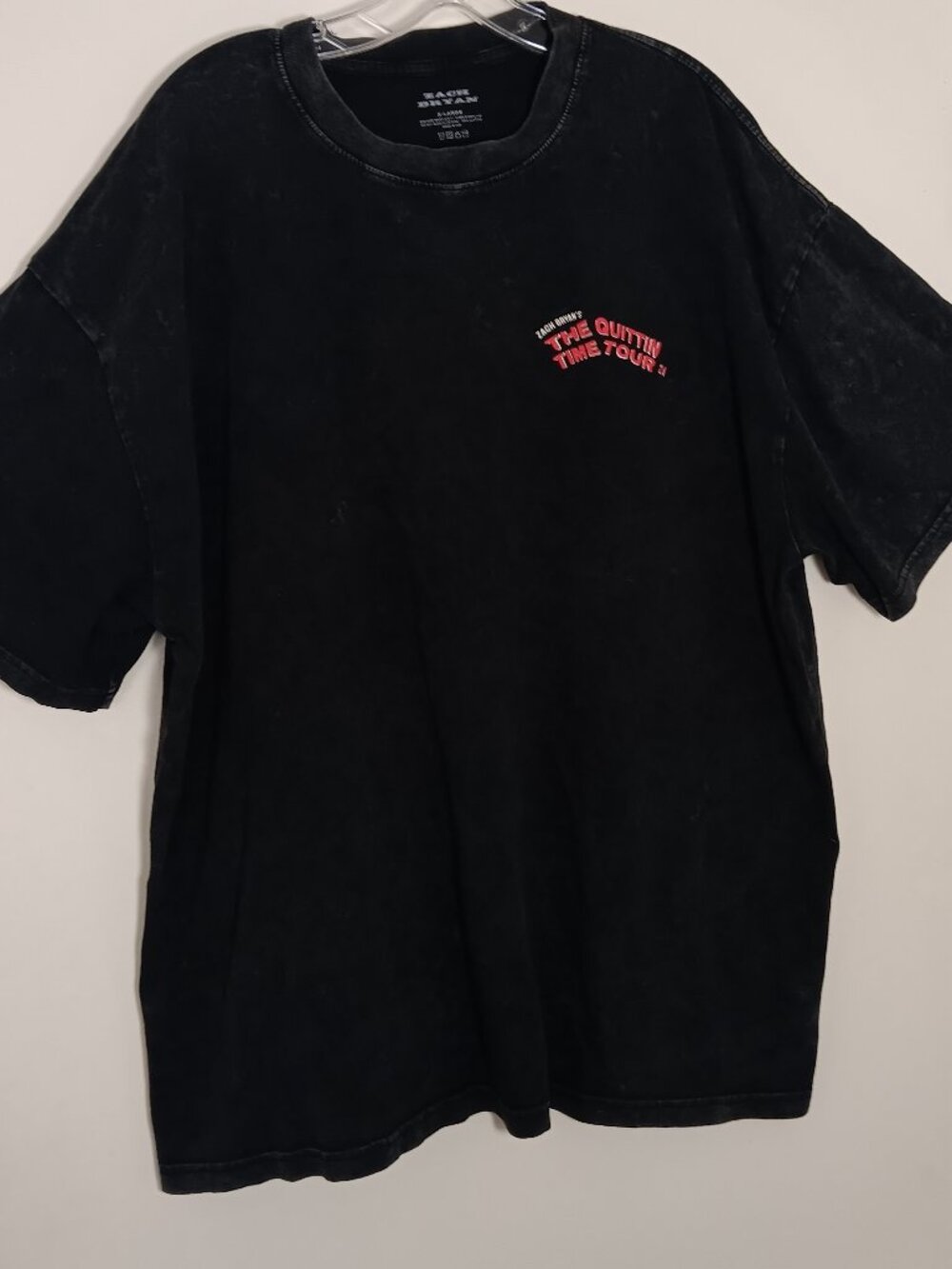 Zach Bryan quitting time tour 2024 shirt men XL black mineral wash concert tee
